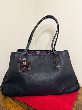 Gucci Black medium Leather Princy Medium Tote Bag